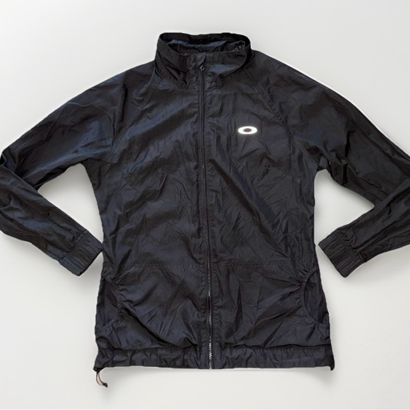 OAKLEY Black Lightweight Windbreaker Jacket with Logo - Picture 1 of 8